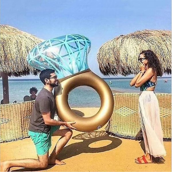 Uppblåsbar Diamant Ring Pool Float, Simring Floaty