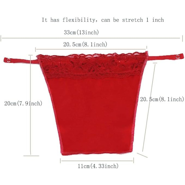 8 st spetsklädda clip-on camisole-insatser för bh, modesty panel, väst