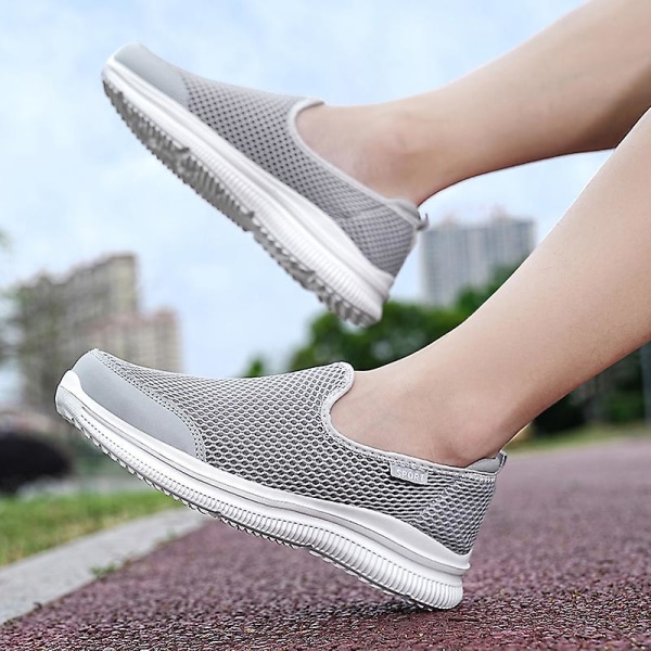 Herr Sneakers Lätta Promenader Andningsbara Sommar Bekväma Casual Skor 209 LightGray EU 42