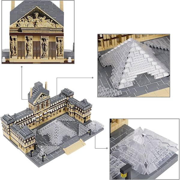 Louvre Byggesæt, Verdensberømt Arkitektur Model Legetøj, Mini Klodser Sæt Til Elskere, Gave Til Voksne Og Børn 3377 Dele