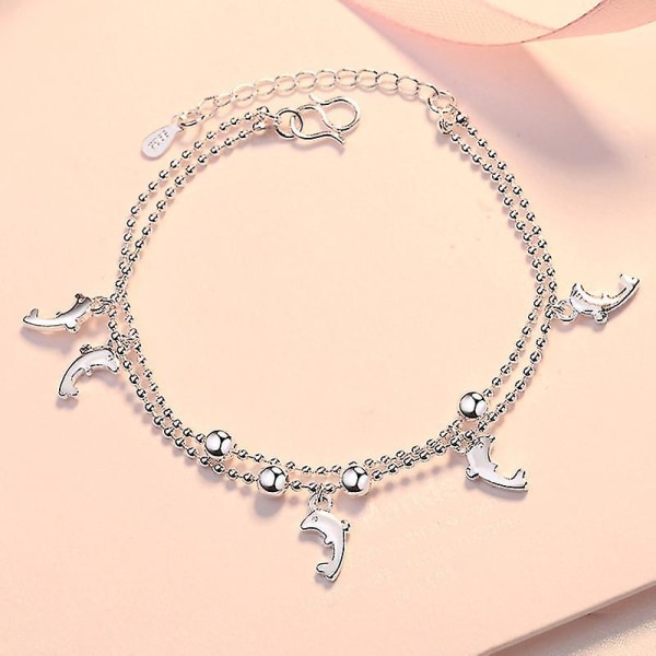 Silver Plating Armband Justerbar Storlek Charm Mode Alla Hjärtans Dag Smycken Present Till Kvinnor D