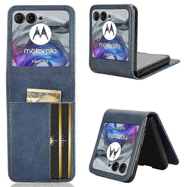 Til Motorola Razr 50 5g Wallet Case Stødsikkert Læder Telefon Cover Style E