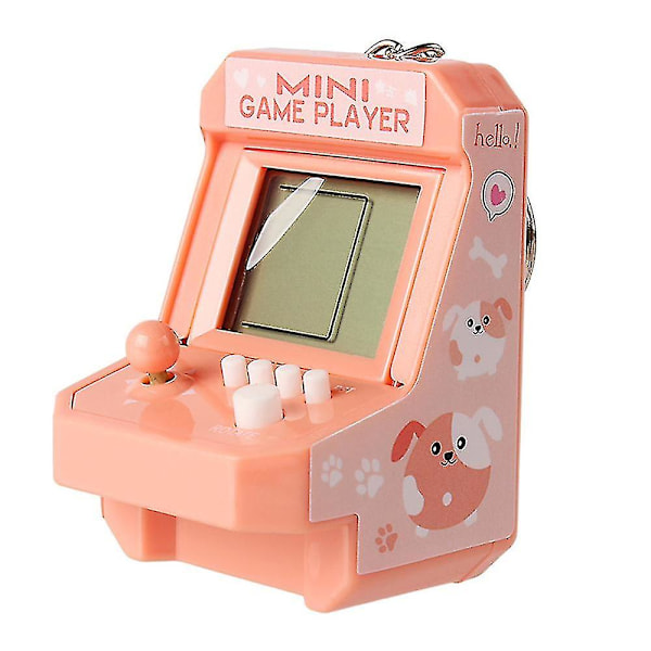 Mini Elektronisk Tetris Spel Maskin Nyckelring Kompakt Portale Leksak För Barn Orange