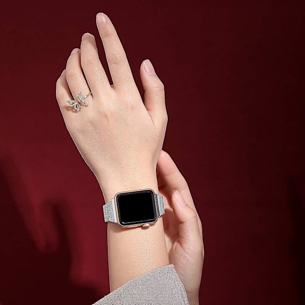 Rem för Apple Watch, kompatibel med 38 mm, 40 mm, 41 mm, 42 mm, 44 mm och 45 mm, metallrem kompatibel med iWatch-rem serie 8, 7, 6, 5, 4, 3, 2, 1, SE, 38 mm/40 mm/4