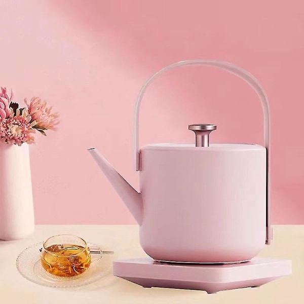 304 Rustfritt Stål Retro Elektrisk Vannkoker Med Lang Tut Vannkoker Håndbryggerkanne Liten Tekanne Pink