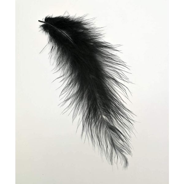 100 stk. Sorte Fluffy Kalkun Marabou Fjer 10-15 cm til Håndværk Drømmefanger Frynser Trim Farvede Fjer Fluebindingsmateriale