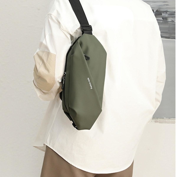 Remväska, Fashionable Crossbody Bag, Herrbröstväska, Dam Multifunktionell Cykelaxelväska Military Green