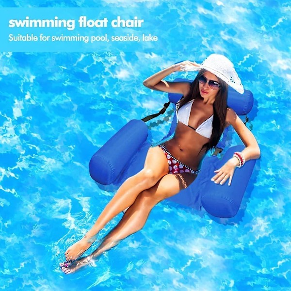 Uppblåsbara poolflottör för vuxna, uppblåsbar poolflottör, poolstol, flytande poolflottör för vuxna, vattenhängmatta för stranden