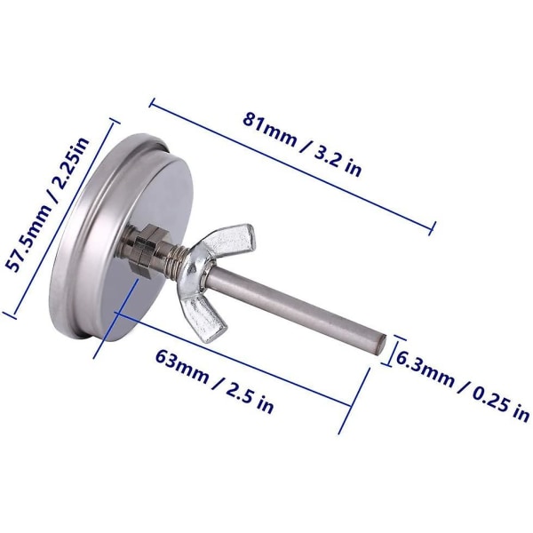 Ovnstermometer i rustfritt stål Grillrøykertermometer 75 til 300 og 150 til 600 (type B 300c)