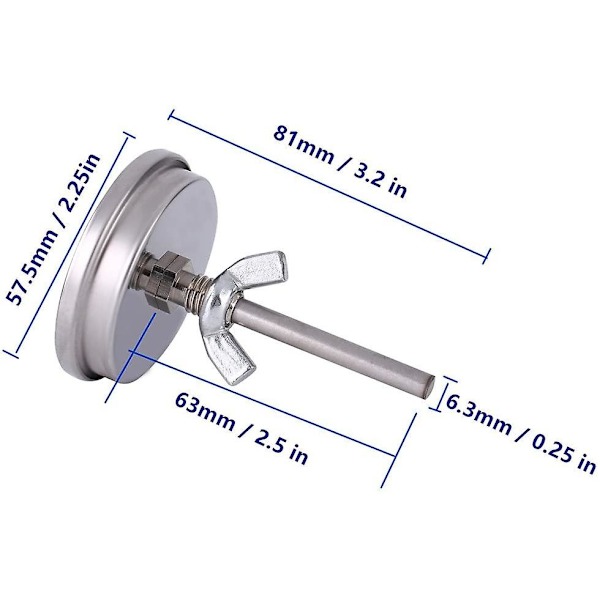 Ovntermometer i rustfrit stål, grilltermometer, røgtermometer 75 til 300 og 150 til 600 (type B 300c)