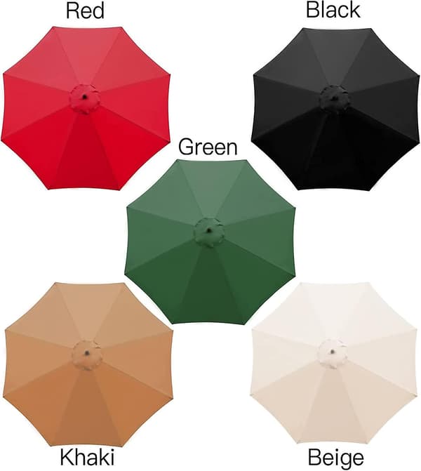 Erstatningsstof til haveparasol, 3 m, 8 ribber Red