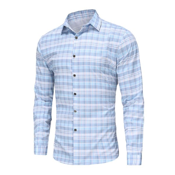 Miesten Slim-fit pitkähihainen paita, Miesten napitettavat paidat Purple M