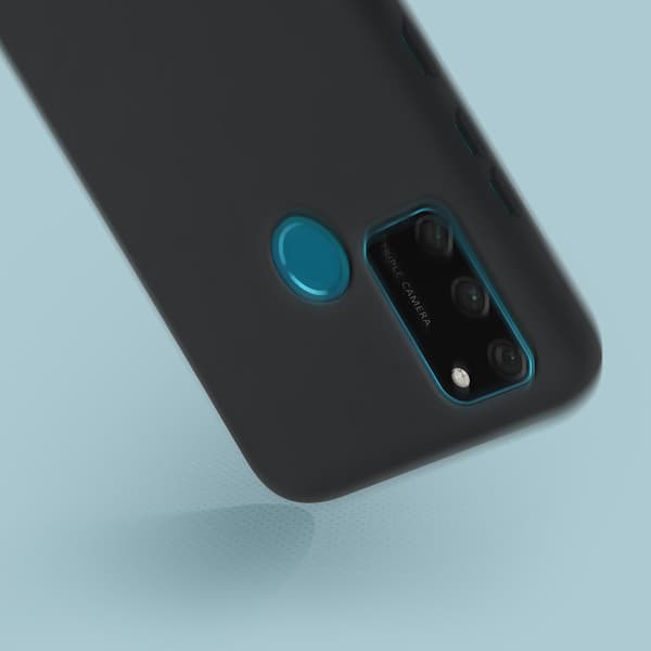 Baksida för Honor 9A Halvstyv Soft Touch Kompatibel QI svart