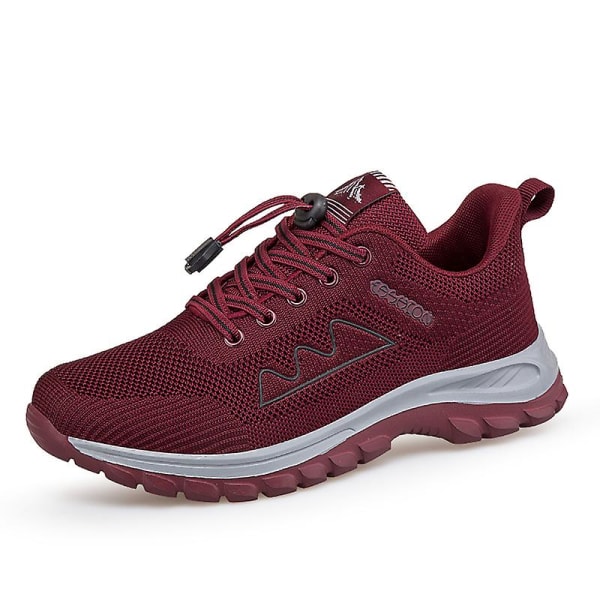 Dam löparskor lätta andningsbara promenadskor atletiska mode sneakers 3D212 Red EU 39