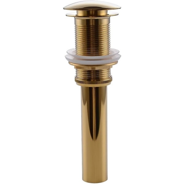 En-håls tvättställsblandare Push Pop-up Click Clack Maker Stopper Stopper Ingen Overflow Made (guld)