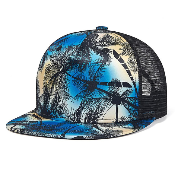 Baseball-lippis HD-digitaalipainettu kookospuu Hip-hop hattu kesän aurinkosuoja blue
