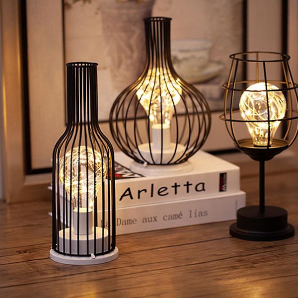 Rött vin form lampa LED lampa vinglas bordslampa metall smidesjärn lampa modern heminredning wine jug