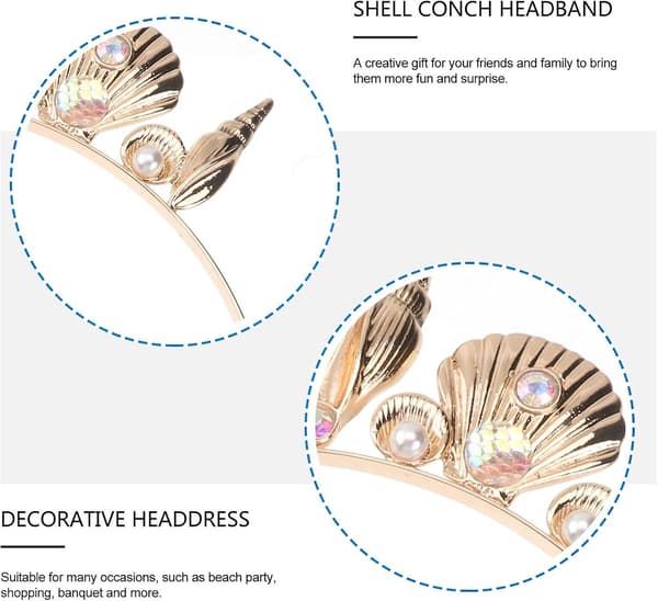 Seashell Conch Hårbøyle, Kreativ Hårbøyle For Kvinner Og Jenter