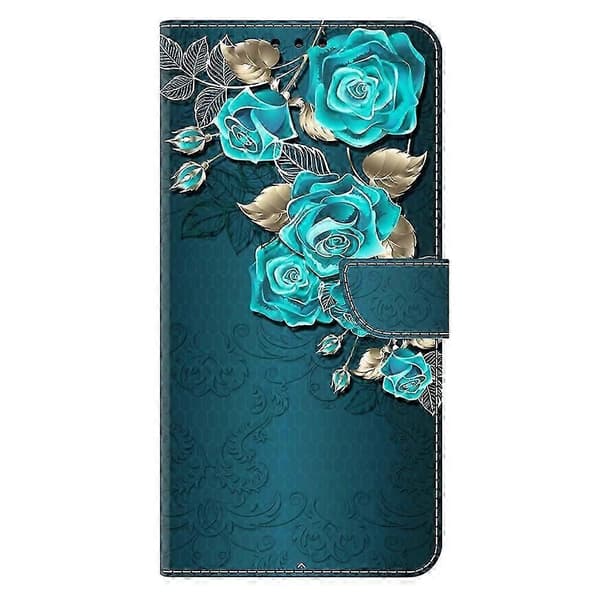 Fodral för Samsung Galaxy A16 5g 4g Magnetlås 3d Mönster Läderplånbok Telefonskydd - Sovande Uggla Blue Rose