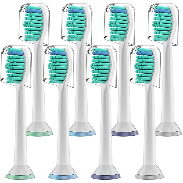 Ersättningstandborsthuvuden, 8-pack standardborsthuvuden kompatibla med Philips Sonicare elektriska tandborstar, passar Diamondclean Flexcare Healthywhi