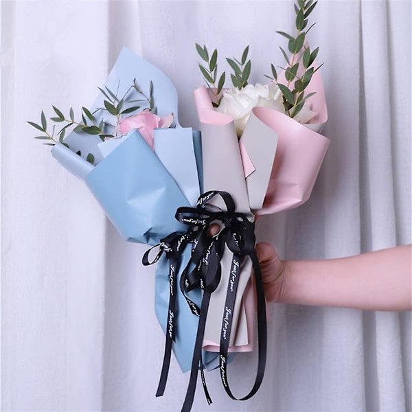 Dubbelfärgat blomsteromslagspapper Vattentät presentförpackning Blomsterhandlare Bukettmaterial 20 ark 23,6x23,6 tum (13)