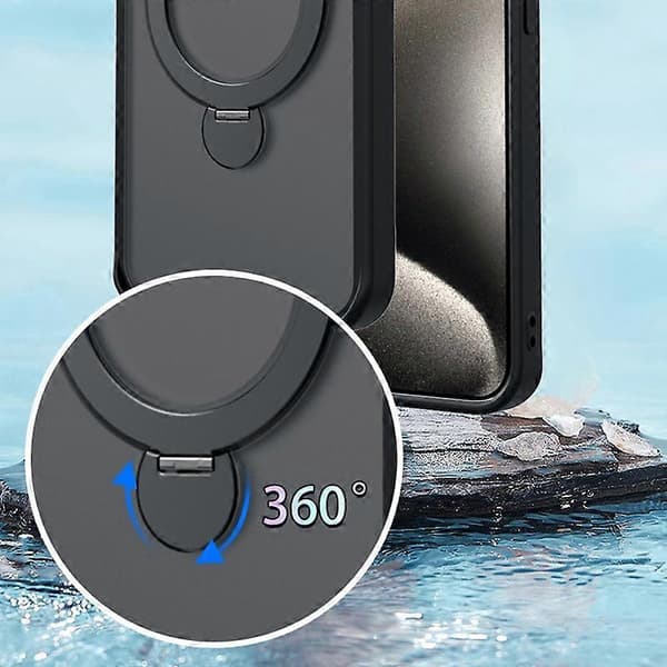 Skal för iPhone 13 Pro Max med Ringstöd PC+TPU Telefonskydd Kompatibelt med MagSafe - Vinröd Titanium Grey