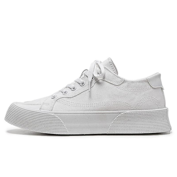 Herre Canvas Sko Mode Sneakers Lav Top Tennissko Snørebånd Casual Sko 3Dn2210 White EU 44