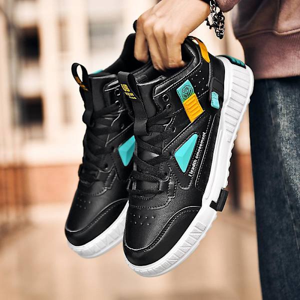Herre Sport Løbesko Casual High Top Sneakers Fr2107 Black EU 44
