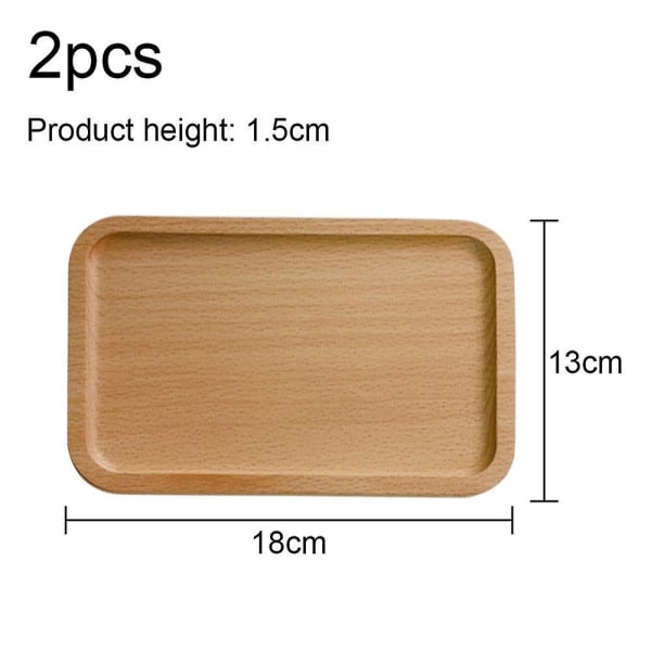 2st träbricka massivt trä serveringsbricka badrumsbricka rektangel liten tallrik tebricka soffbord