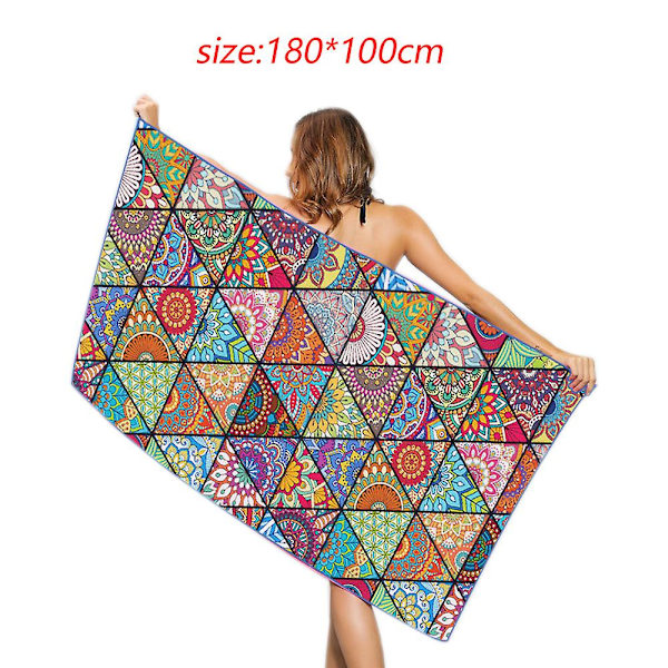 Hurtigtørkende Strandhåndkle For Reise - Ekstra Stor 80x160cm Oversized Svømme-, Basseng-, Yoga-, Reisehåndkle Pattern 2