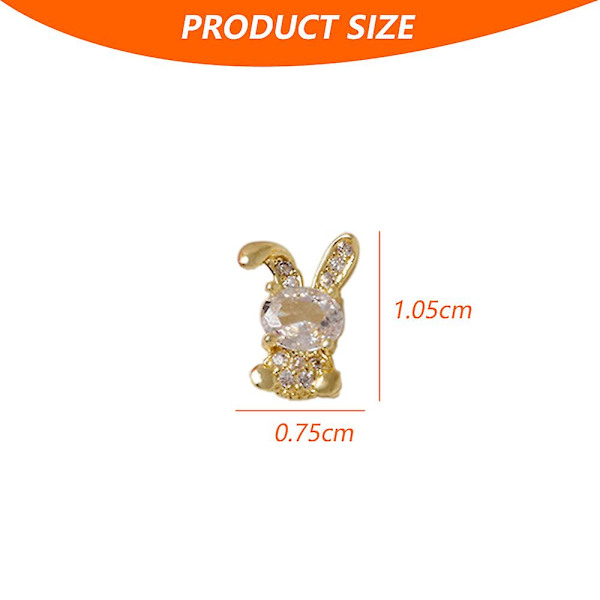 10 st 3d kanin nagel charms strass diamanter glitter roterbar nagelkonst kanin metall charms design för nagelkonst dekoration diy hantverk tillbehör style4