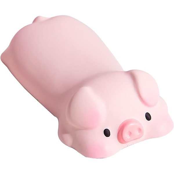 Handledsstöd för mus 4,9 x 2,5" liten PU tecknad djur trötthetslindring mus ergonomisk handledsstöd matta för laptop tangentbord (rosa pink)
