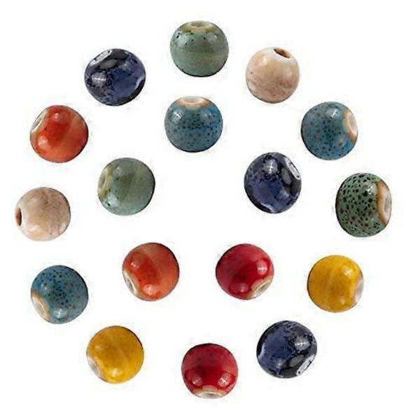 160 stk. 9 mm Diameter Håndlagde Porselensperler 8 Farger Rondelle Fancy Antikke Glaserte Keramiske Porselensperler med 2,5 mm Hull Løse Kuleperler for DIY