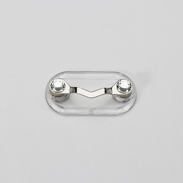 Magnetisk Brilleholder, Navneskilt, Badgeholder, Solbrilleholder, ID-badgeholder (klassisk svart og klar krystall, 2-pakning)