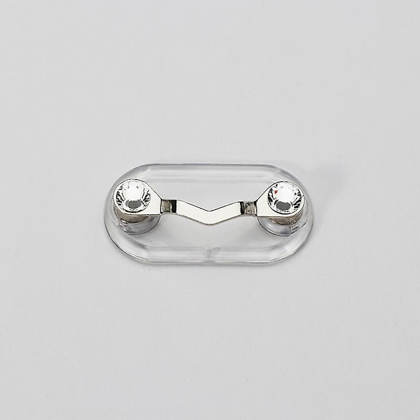 Magnetisk glasögonhållare, Namnskylt, Märkeshållare, Solglasögonhållare, ID-korthållare (klassisk svart & klar kristall, 2-pack)