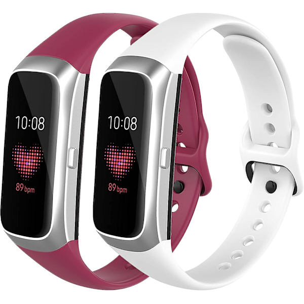 2 stk. remme kompatible med Samsung Galaxy Fit Sm-r370, vandtæt, blød og åndbar silikone udskiftningsrem passer til Samsung Galaxy Fit