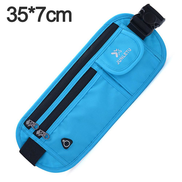 Ultratunn mobiltelefon midjeväska utomhus löpning sport midjeväska multifunktionell resepassväska blue