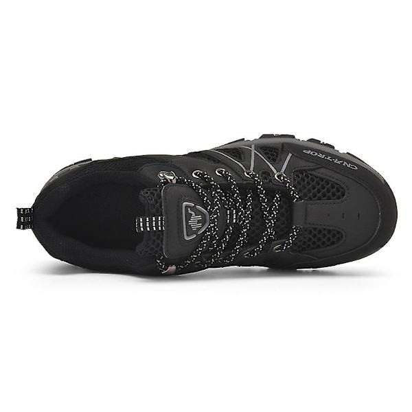 Vandrestøvler til mænd og kvinder - Lavt snørebånd - Sneakers til udendørs vandreture, trekking og gåture 3Dt899 Black EU 44