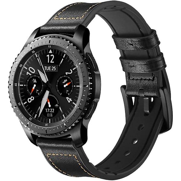 Nior Kompatibel med Samsung Gear S3 Frontier Rem, Samsung Galaxy Watch Rem 46mm Läderband Rem Klocka Samsung Gear S3 Classic Sport Rem R