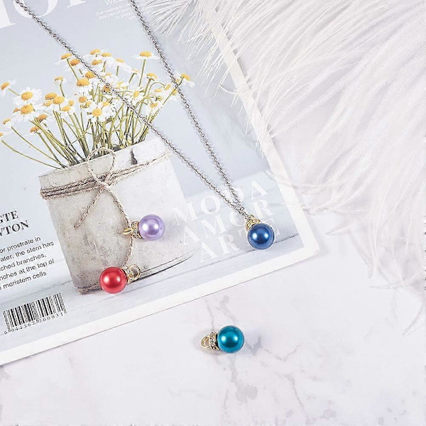 50 st Imitations Pärlor Berlocker Hängande Faux Pärlor Pärlor Berlocker med Strass för Hängande Örhängen Halsband Smyckestillverkning