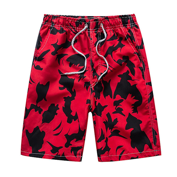 Sommar utomhus strandshorts andningsbara snabbtorkande badbyxor för kvinnor män 2XL Red Male