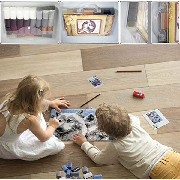 Latch Hook Rug Kits Oavslutad Gobeläng Diy Matta För Vuxna Virka Garn Kits Med Tryckt Canvas Mönster För Heminredning Djur