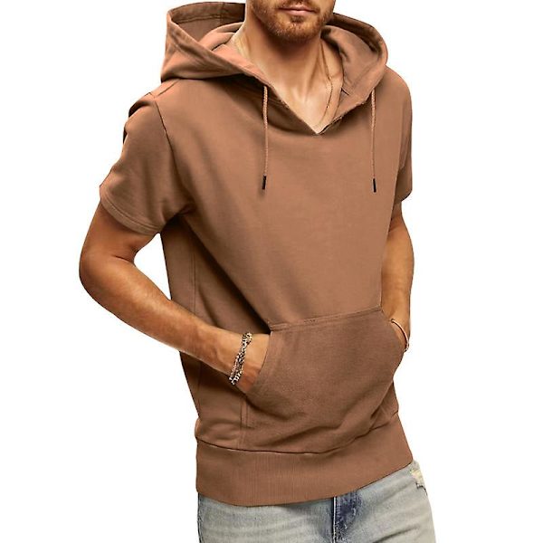 Atletiske hættetrøjer til mænd, trænings sweatshirt Coffee L