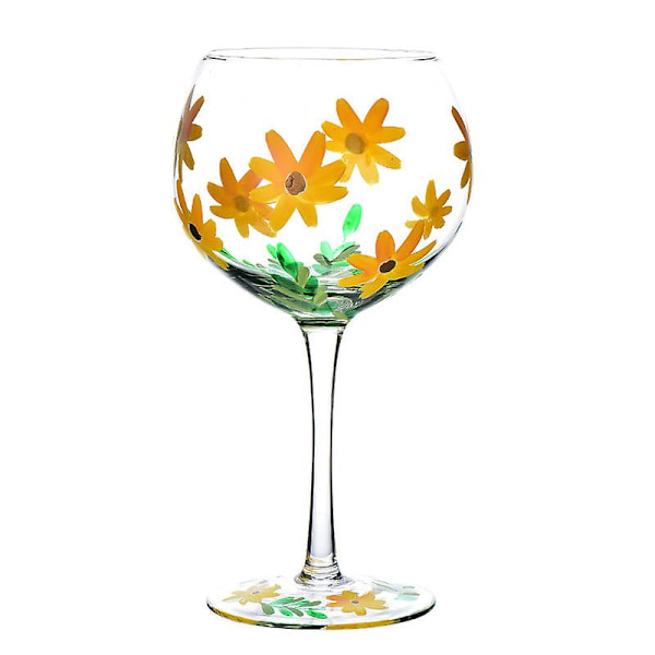 1 st handmålat vinglas i högkvalitativt glas, kristall, högt glas, hushåll, nischglas, vinglas A001