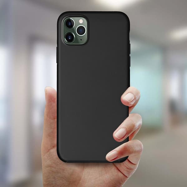 360-deksel for iPhone 11 Pro Max Fleksibel Front & Stiv Bakside - Svart Black