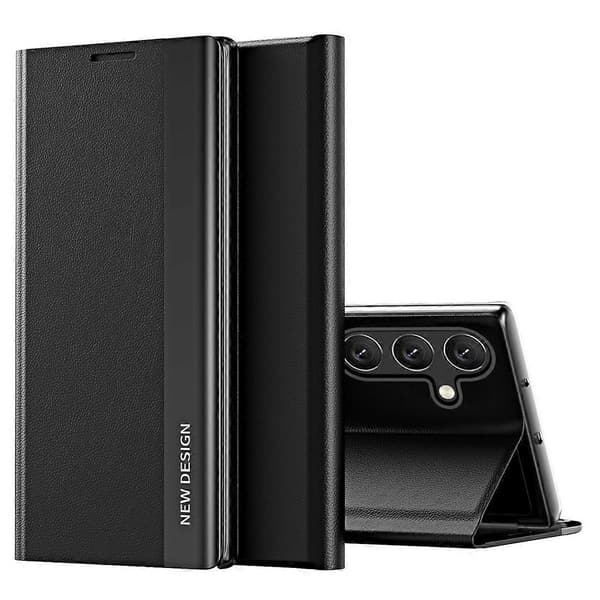 För Samsung Galaxy A34 5G Galvaniserat Telefonfodral PU Läder Flip Stativ Telefonfodral