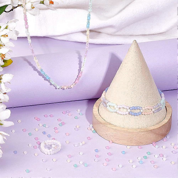 150g Glasfrö Pärlor 15 Färger 3mm Lösa Frö Pärlor Kit Vännskap Midjepärlor Transparent Frostad Kristall Pärlor för Vår Sommar Halsband Armband