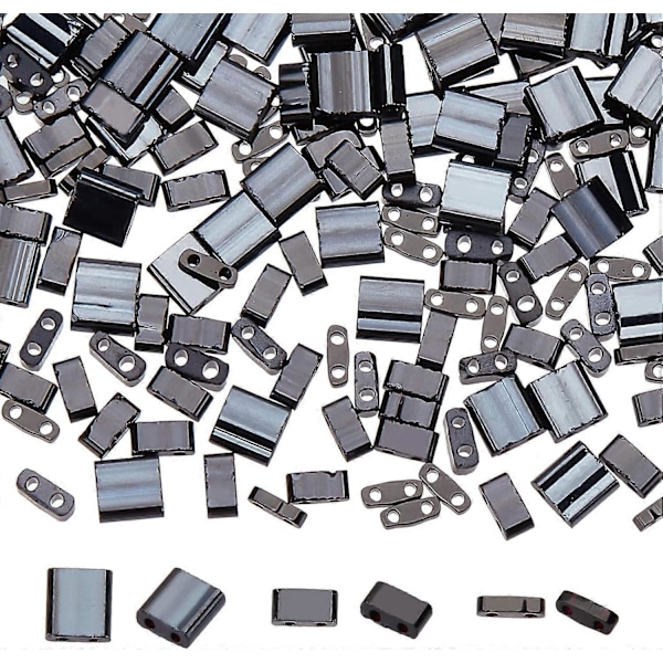 800 stk. 2-hulls frøperler Elektropletterte glassperler for smykkelaging