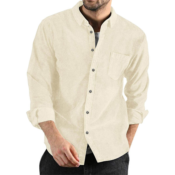 Man Corduroy Reversfrakke Flere Farvemuligheder Velegnet Til Venne Sammenkomster XL Apricot