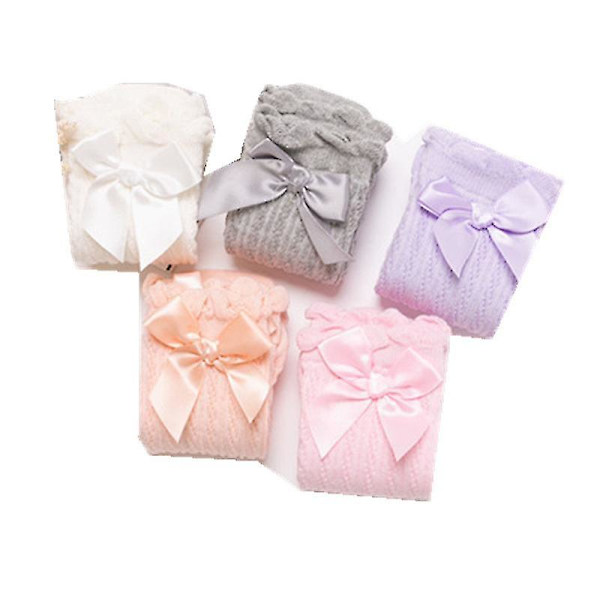 3 par barns mesh strumpor rosetter bubbla mun långa strumpor tunna ingen häl storlek barnstrumpor babystrumpor, slumpmässiga färger Shibaod
